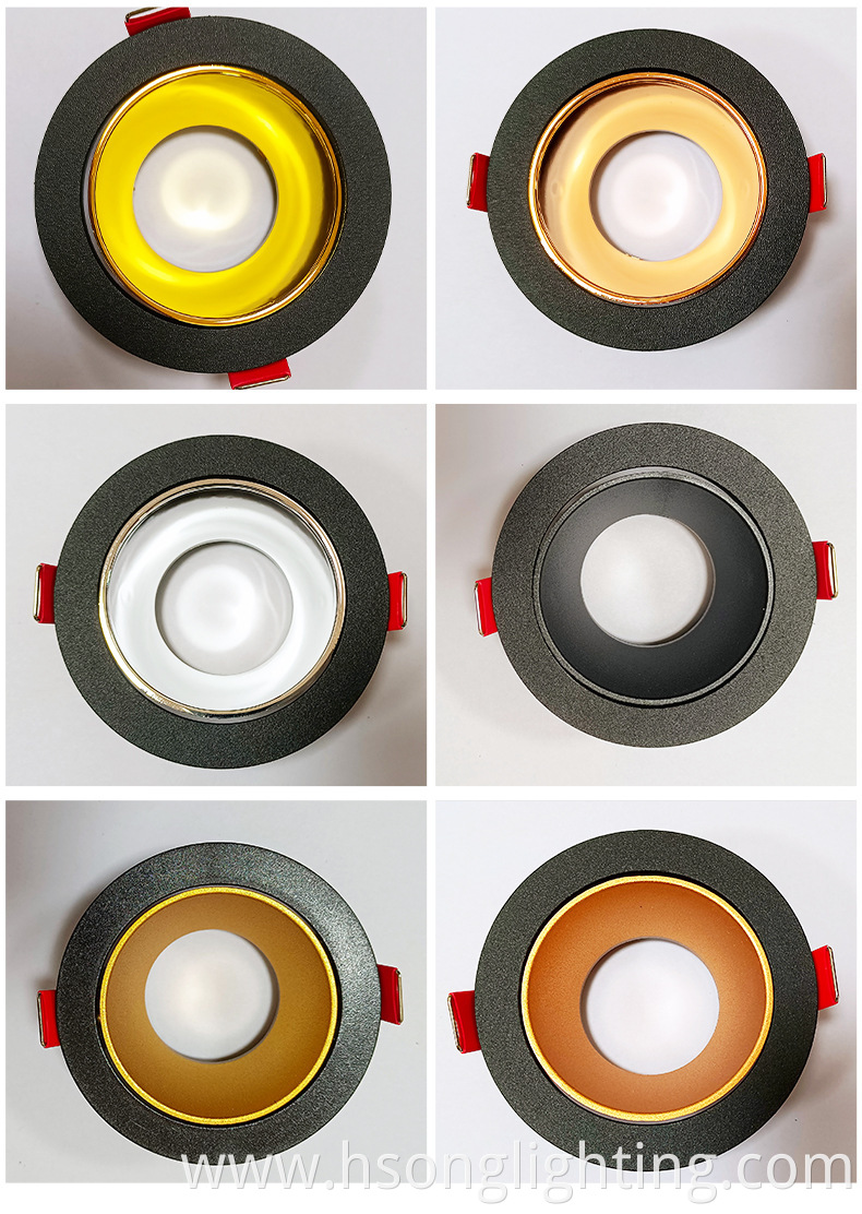 Medium and low style round fixed recessed ceiling frame apply to Gu5.3 Gu10 Mr16 Led ceiling Spotlight